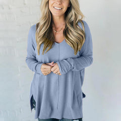 💝Gorąca wyprzedaż💝Damski sweter na co dzień z miękkim przodem i dekoltem w szpic