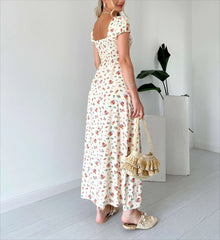 Sukienka midi z kwiatowym nadrukiem