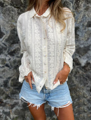 Koszula z haftem kwiatowym