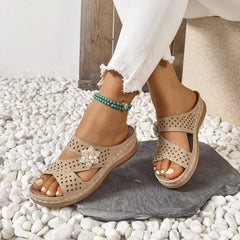 Ortopedyczny kwiat swobodny klin sandały pięty