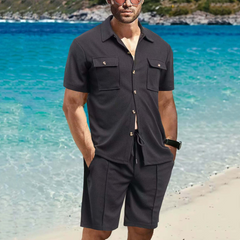 Koszula męska z krótkim rękawem i spodenki 2-częściowy komplet