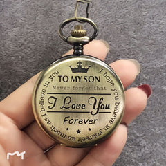 Kwarcowy zegarek kieszonkowy „To My Son” na łańcuszku
