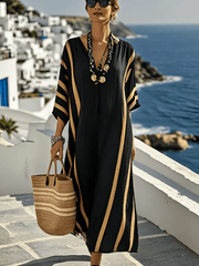 Sukienka damska w kontrastowe paski