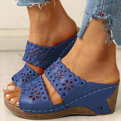 Haftowane skórzane sandały ortopedyczne