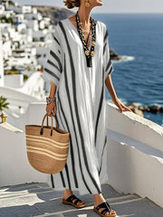 Sukienka damska w kontrastowe paski