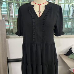 🔥2025 Summer new-🌈women's Ruffle Trime Sukienka z nutką