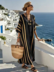 Sukienka damska w kontrastowe paski