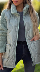 Damski płaszcz z długim rękawem i futrem, patchworkowym, bawełnianym