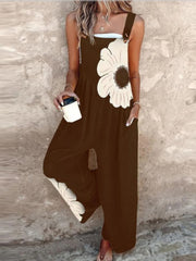 Kombinezon z nadrukiem na szelkach