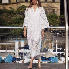 Lowdy koronkowa sukienka z rękawem w szpic w szynie