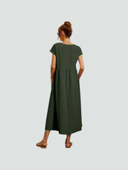 Sukienka kieszonkowa z bawełny i lnu