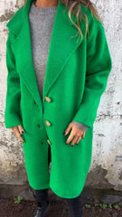 Damska kurtka casualowa na jesień i zimę z klapami i długimi rękawami