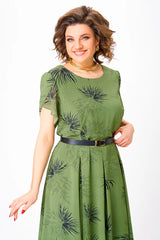 2025 nowa damska i elegancka szyfonowa sukienka okrągła