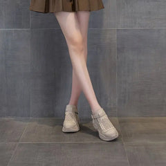 Letnie oddychające, grube, wydrążone buty damskie