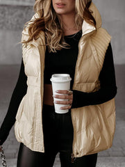 Damska kamizelka z dzianiny, patchworkowej, bawełnianej, bez rękawów