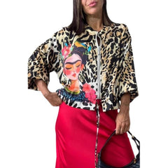 Krótka kurtka z nadrukiem tygrysa i lamparta✨