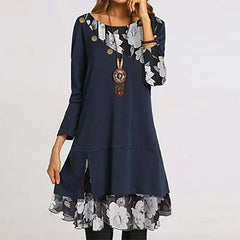 Aurora | Elegancka, wzorzysta sukienka w kwiaty w stylu vintage