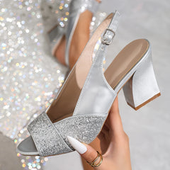 Eleganckie damskie sandały ortopedyczne na grubym obcasie