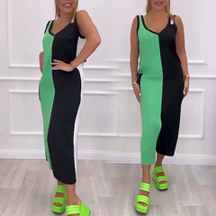 🌸Spring Specials💐 Blokowana sukienka bez rękawów.