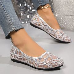 Elegancki koronkowy oddychający poślizg na sandałach ortopedycznych