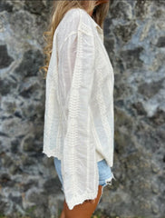 Koszula z haftem kwiatowym