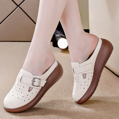 Skórzane kapcie z miękką podeszwą