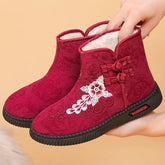 【35-41】Damskie antypoślizgowe bawełniane botki w etnicznym stylu