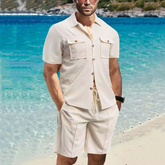 Koszula męska z krótkim rękawem i spodenki 2-częściowy komplet