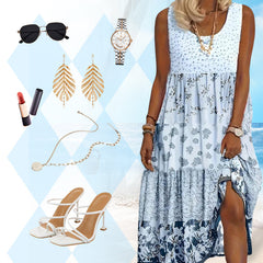 ✨👗 Boho w stylu sukienki bez rękawów dla kobiet