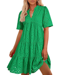 ⏰ Hot Sale Women's elegancka pusta szorstka szorstka mini sukienka