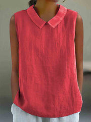 Damska swobodna kamizelka z bawełny i lnu