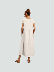 Sukienka kieszonkowa z bawełny i lnu