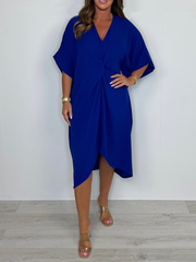 💖 Limitowana wyprzedaż 50% zniżki💖 Sukienka maxi z krótkim rękawem i wiązaniem