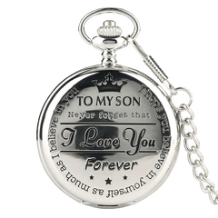 Kwarcowy zegarek kieszonkowy „To My Son” na łańcuszku