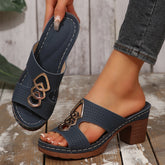 🔥Ostatnia promocja 50% zniżki - damskie skórzane sandały na platformie i wysokim obcasie z ortopedią