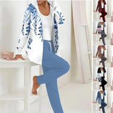 🔥 Casualowy dwuczęściowy komplet w nowym stylu z jesienno-zimowym nadrukiem, długi rękaw + długie spodnie