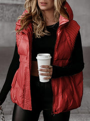 Damska kamizelka z dzianiny, patchworkowej, bawełnianej, bez rękawów