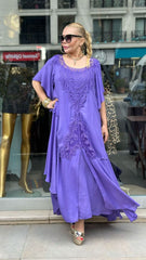 Ladies elegancka koronkowa panelu A-line długa spódnica