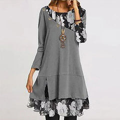 Aurora | Elegancka, wzorzysta sukienka w kwiaty w stylu vintage