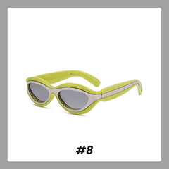 Okulary przeciwsłoneczne Cat-Eye z ochroną UV i blokami kolorów