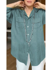 Wygodna bawełniana i linia koszula damska