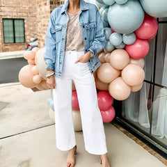 👖2025 GORĄCA WYPRZEDAŻ 50% TANIEJ💷Spodnie z szerokimi nogawkami z elastycznego skośnego materiału