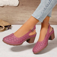 Damskie modne sandały na grubym obcasie Hollow Out