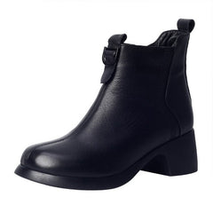 Botki w stylu retro z okrągłym noskiem i wysokim obcasem