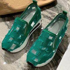 🔥Ostatni dzień wyprzedaży 50% zniżki - Damskie buty ortopedyczne z grubej siateczki płóciennej