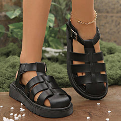 Wygodne płaskie sandały z paskiem na kostce