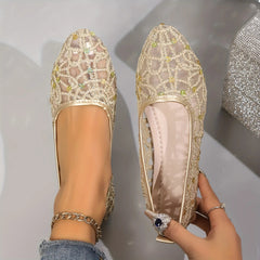 Elegancki koronkowy oddychający poślizg na sandałach ortopedycznych