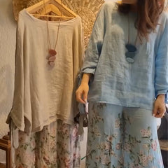 ⏳ Ograniczona czasowo zniżka 45%! 💥Luźna bluzka damska i szerokie spodnie z kwiatowym nadrukiem