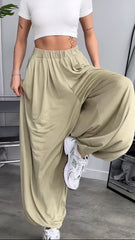 Damskie, swobodne, wygodne, szerokie spodnie