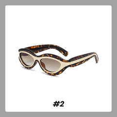 Okulary przeciwsłoneczne Cat-Eye z ochroną UV i blokami kolorów